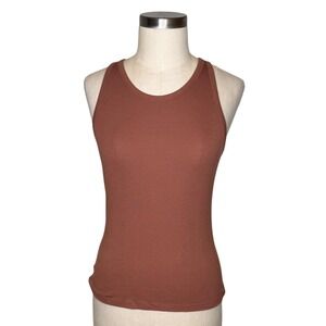 OUTDOOR VOICES SheerRib Tank Women Medium Cappuccino Brown NWT Ribbed Racerback